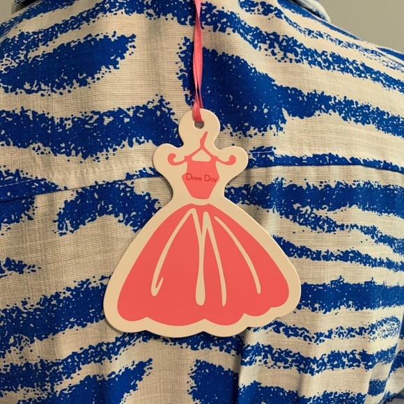 NWT Blue & White Zebra Striped Shirt Minidress - Picture 4 of 6